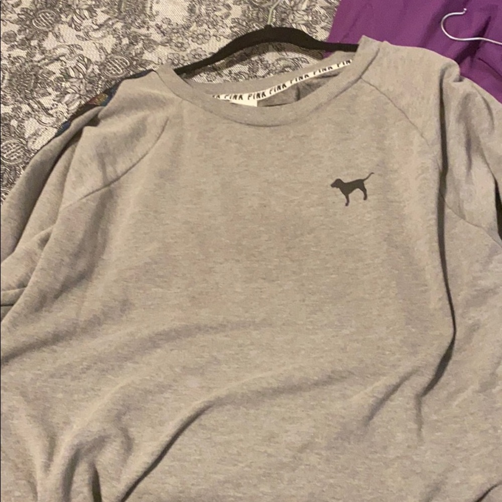 Pink/ Victoria Secret gray crew neck sweater